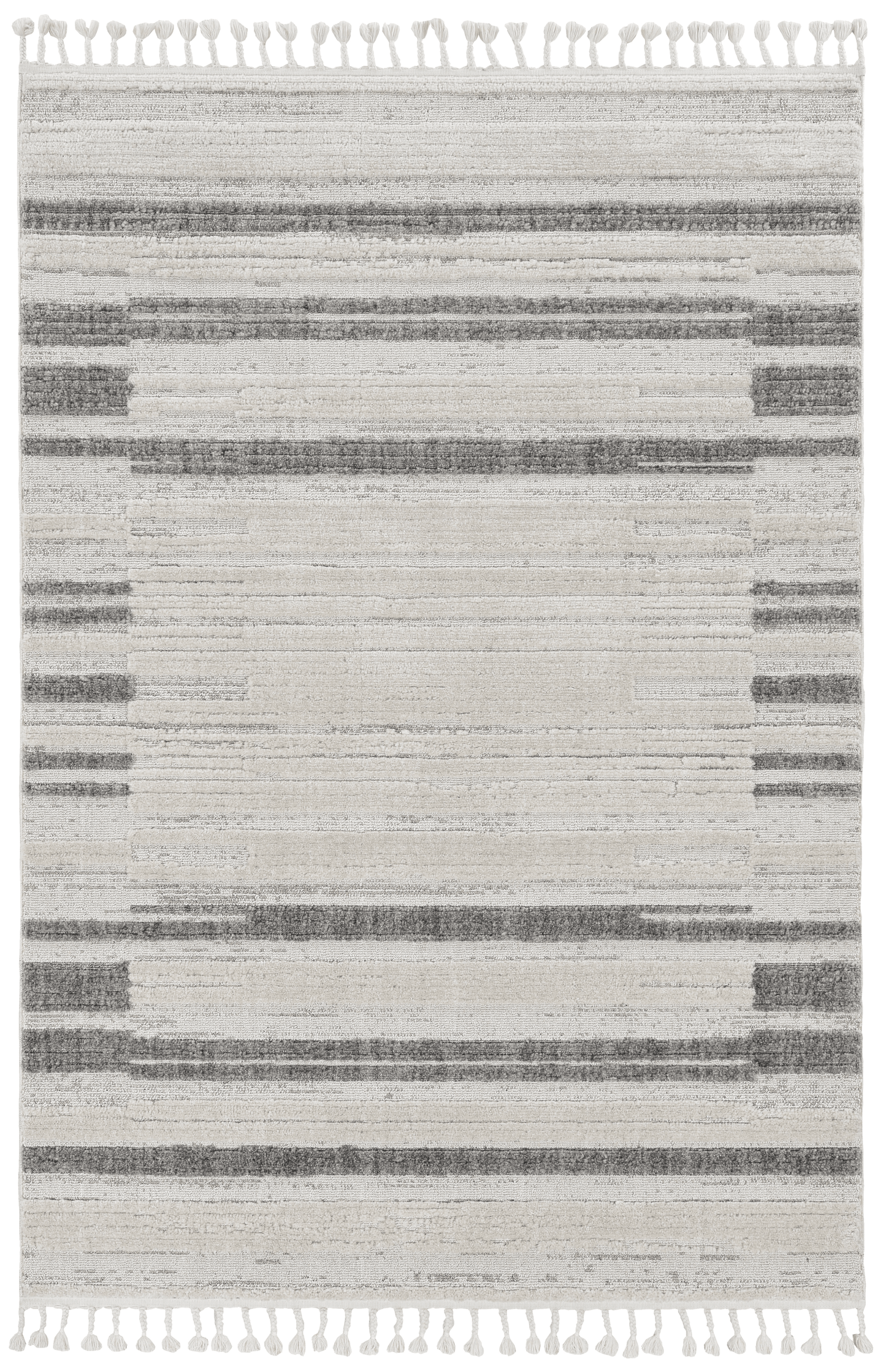 144 X 180 Ivory  Grey Polyester Rug