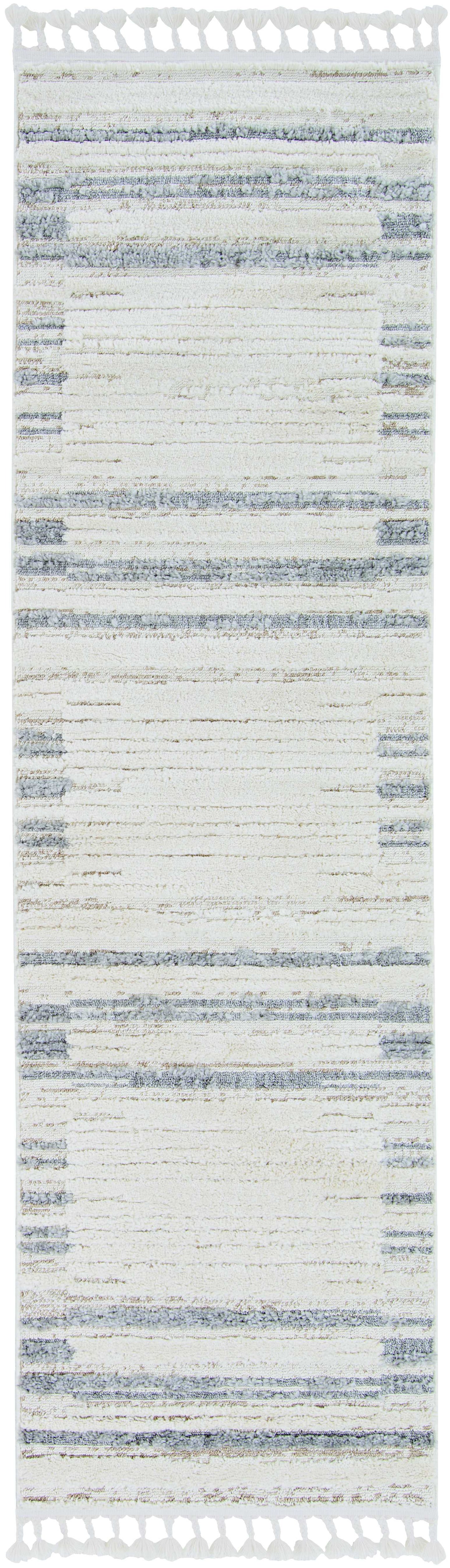 144 X 180 Ivory  Grey Polyester Rug