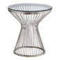 Stainless Steel With Tempered Glass Accent Table
