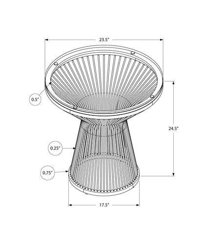 Stainless Steel With Tempered Glass Accent Table