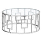 Glam Chrome And Glass Round Coffee Table