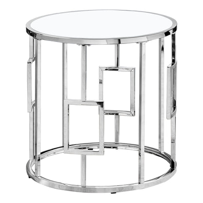 Chrome Metal With Tempered Glass Accent Table