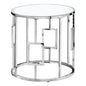 Chrome Metal With Tempered Glass Accent Table