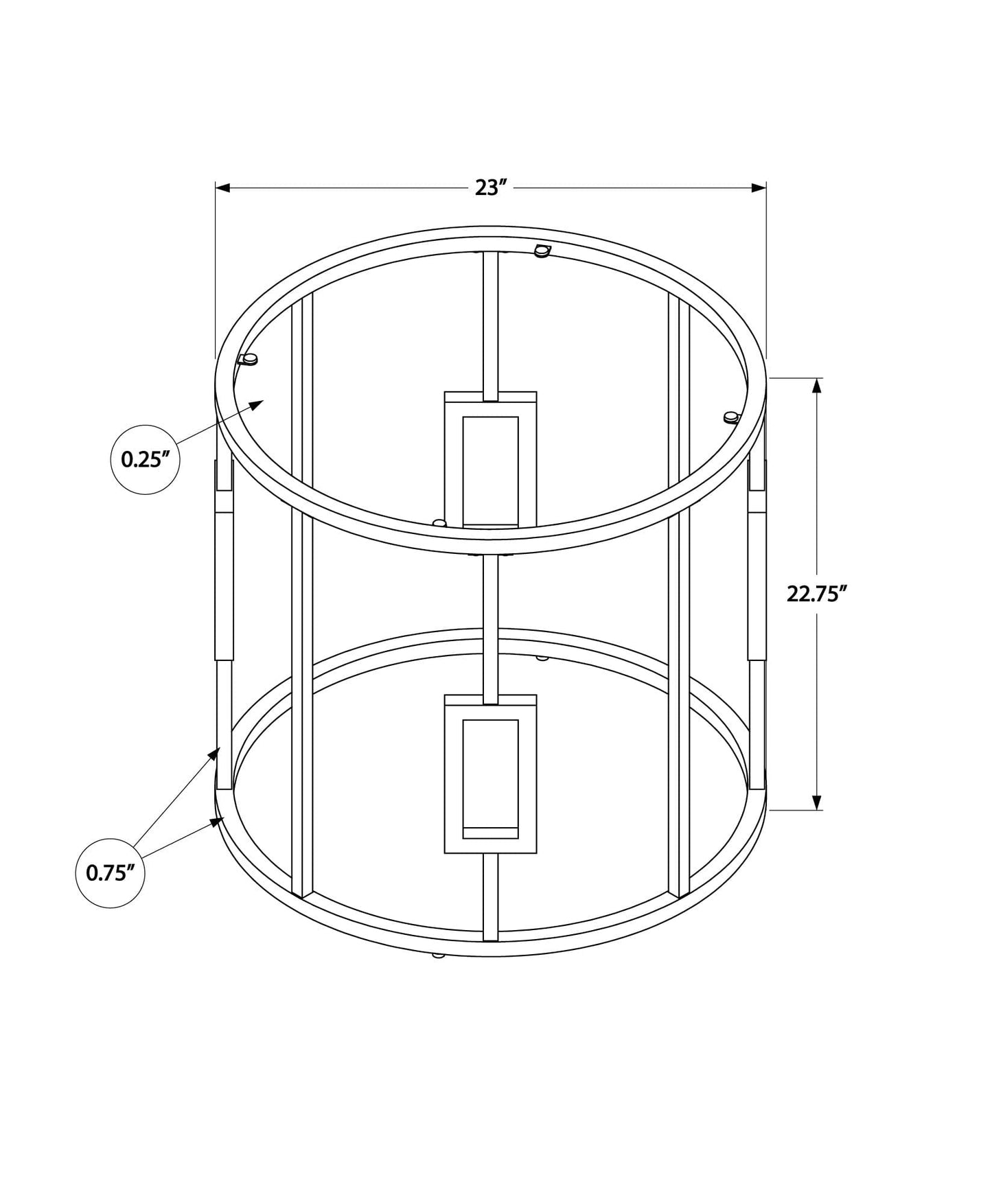 Chrome Metal With Tempered Glass Accent Table