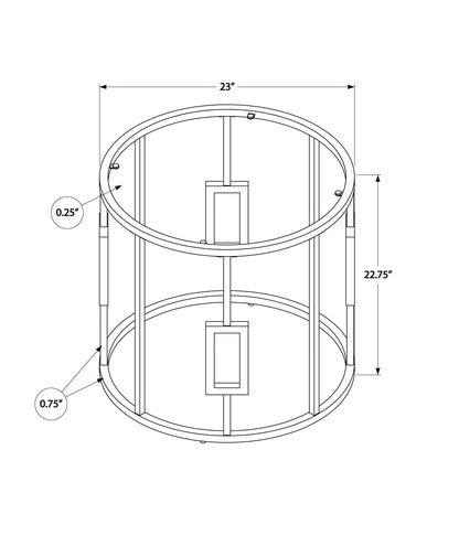 Chrome Metal With Tempered Glass Accent Table