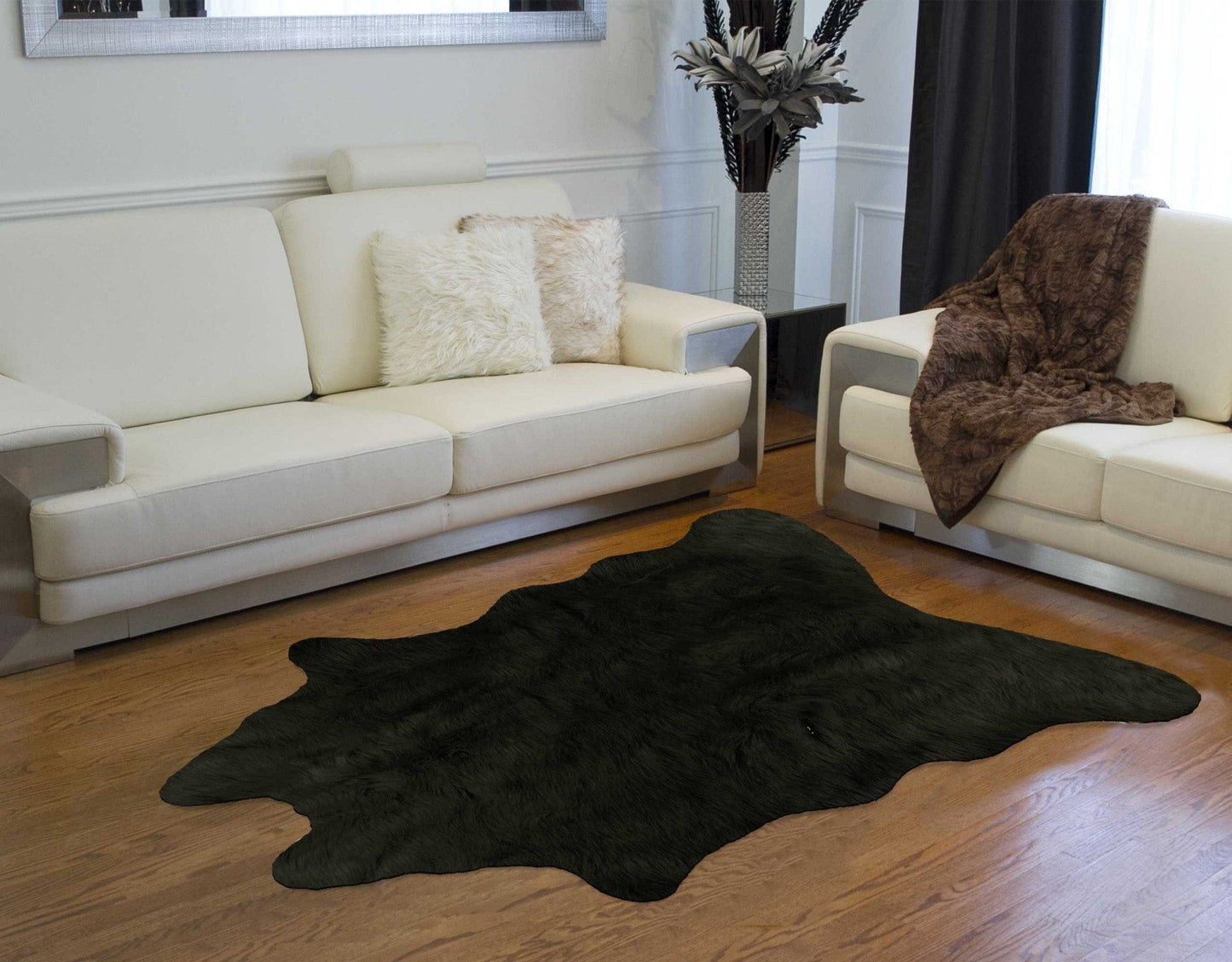 Faux Cowhide Rug 5 X 7  - Black