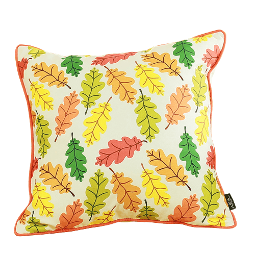 Set Of 4 18"  Autumn Leaves Throw Pillow Cover In Multicolor