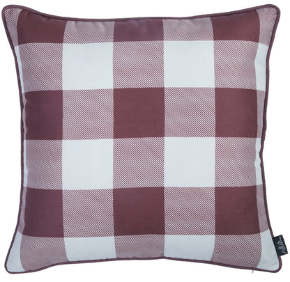 Set Of 2 18" Fall Thanksgiving Gingham Throw Pillow Cover