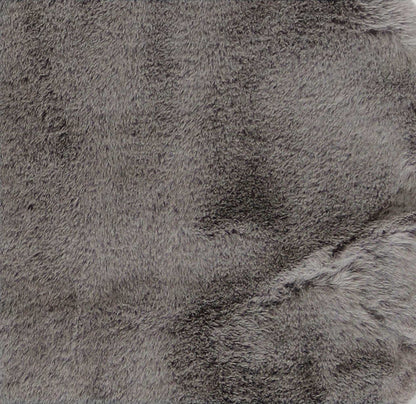 2' X 3' Gray Faux Rabbit Fur Area Rug