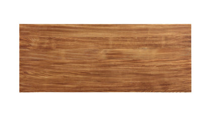 Sleek Natural Finish Rectanglular Top Bar Table With Gunmetal Finish Sled Base