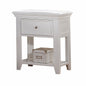 White Wood  Nightstand With 1 Drawer And Shelf