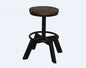 Old School Industrial Dark Wood Stool