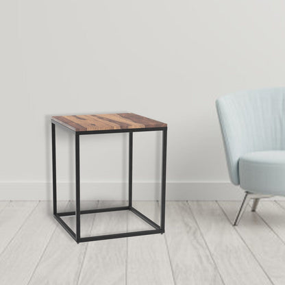 Squared Off Natural Wood End Or Side Table