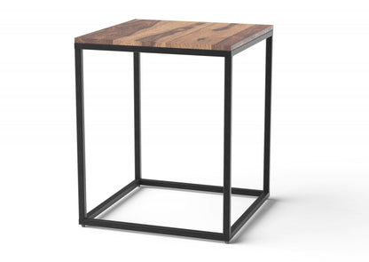 Squared Off Natural Wood End Or Side Table