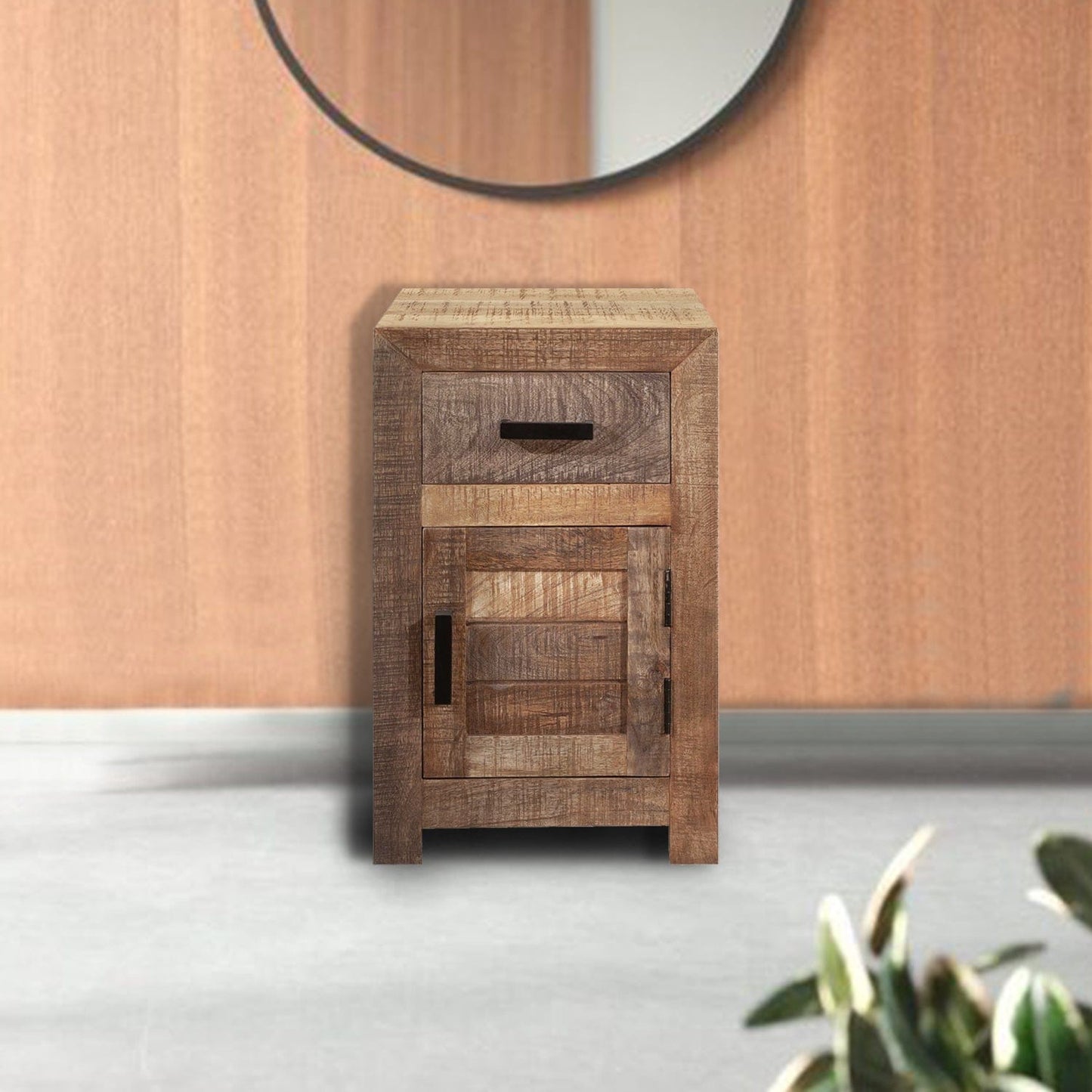 Solid Wood Butcher Block Accent Cabinet Or Nightstand