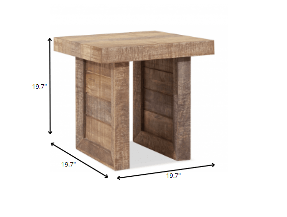 Solid Wood Butcher Block Style End Or Side Table