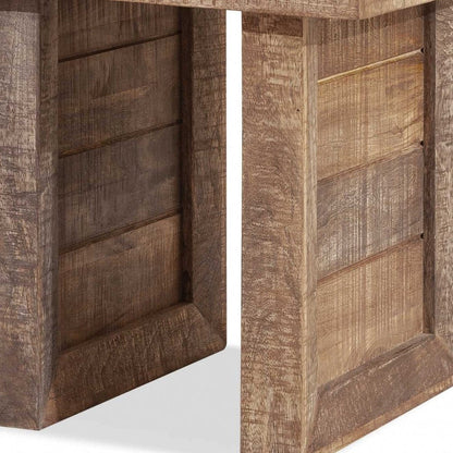 Solid Wood Butcher Block Style End Or Side Table