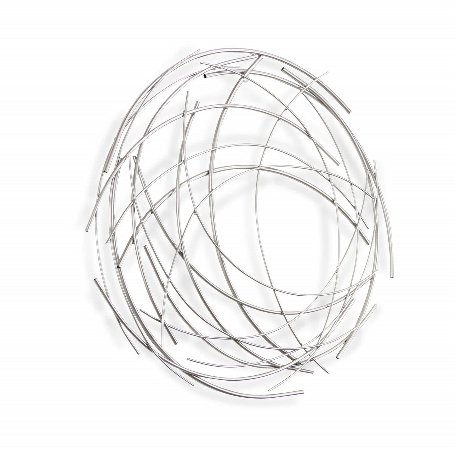 Silver Metal Abstract Round Hanging Wall Art Decor