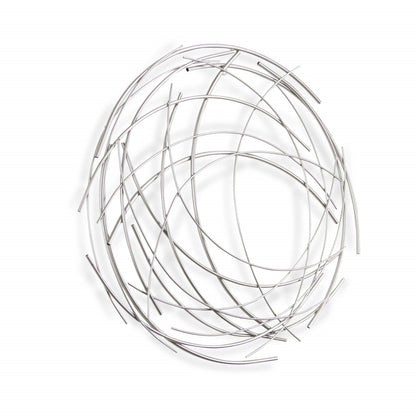 Silver Metal Abstract Round Hanging Wall Art Decor