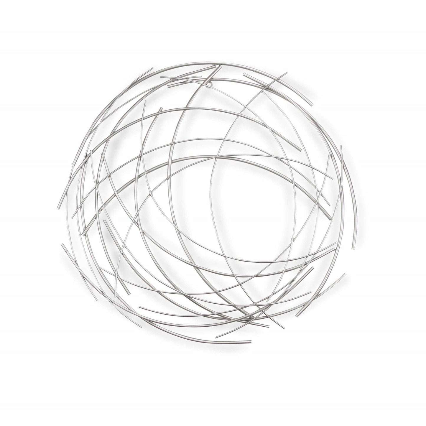 Silver Metal Abstract Round Hanging Wall Art Decor