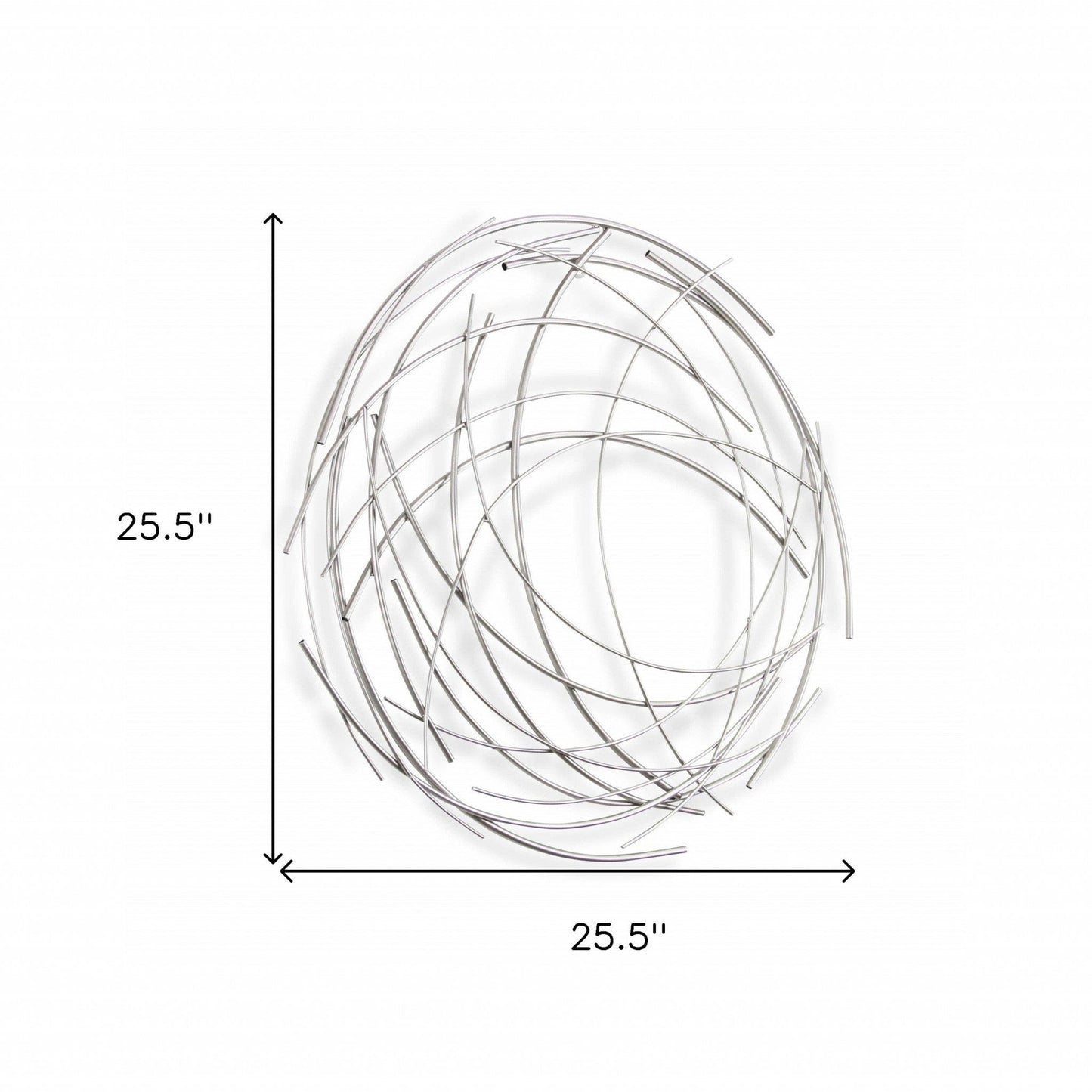 Silver Metal Abstract Round Hanging Wall Art Decor