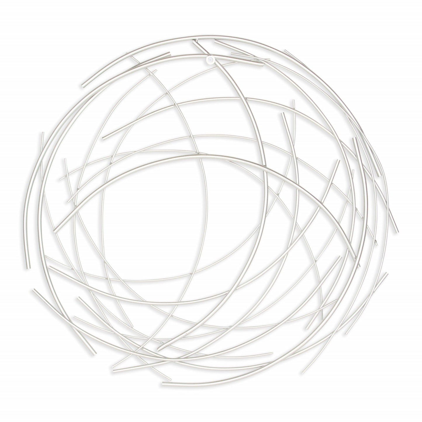 Silver Metal Abstract Round Hanging Wall Art Decor