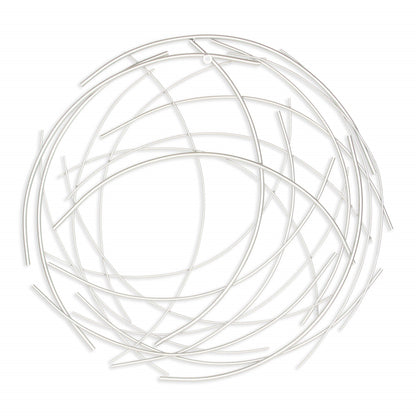 Silver Metal Abstract Round Hanging Wall Art Decor