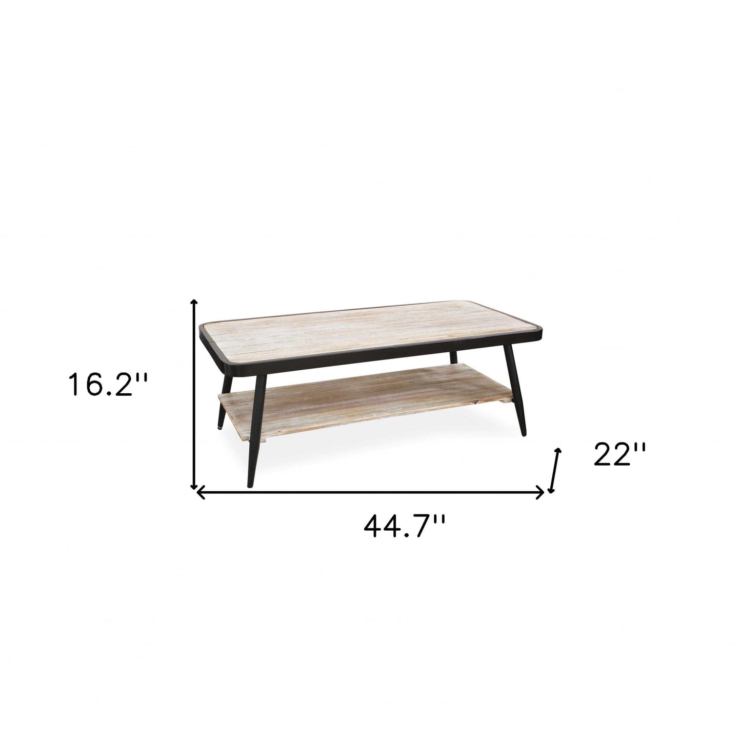 Industrial Style Distressed Whitewash And Gray Coffee Table