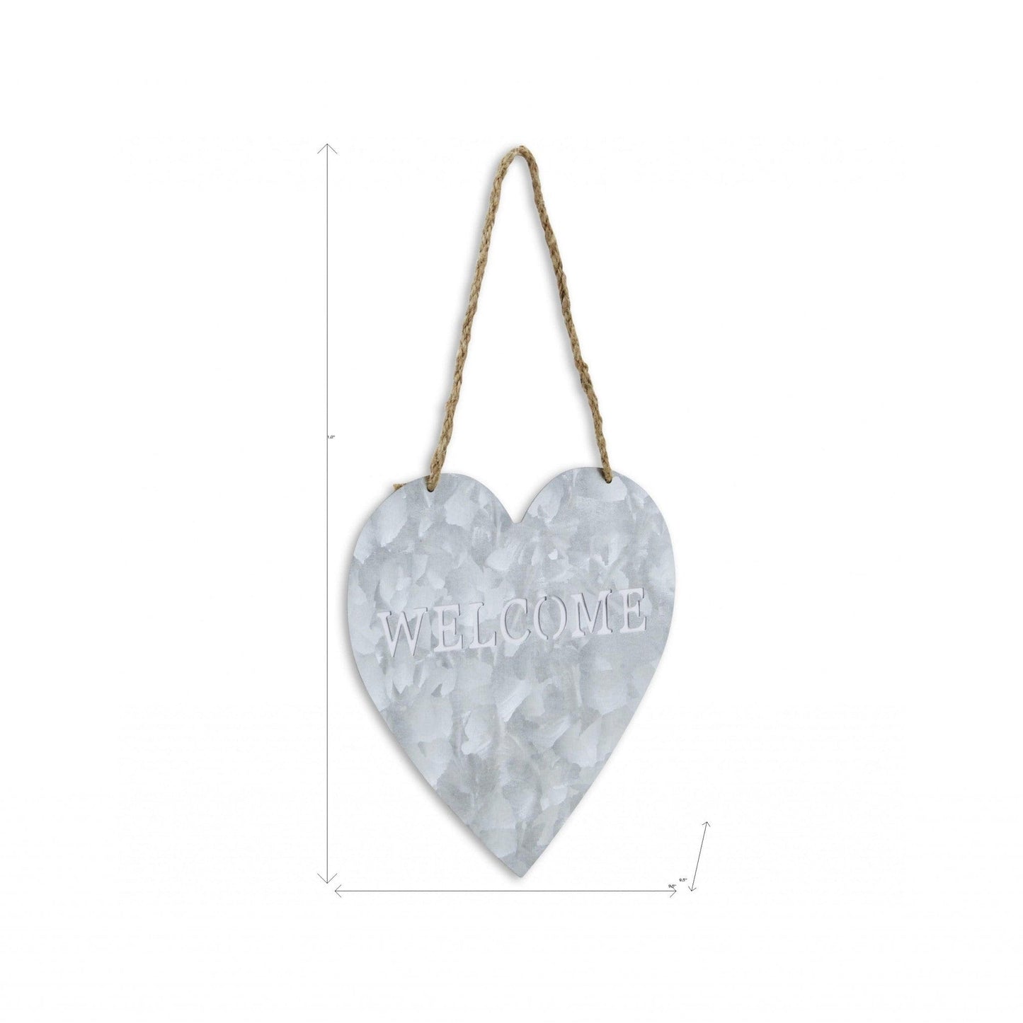 Welcome Gray Galvanized Metal Wall Art