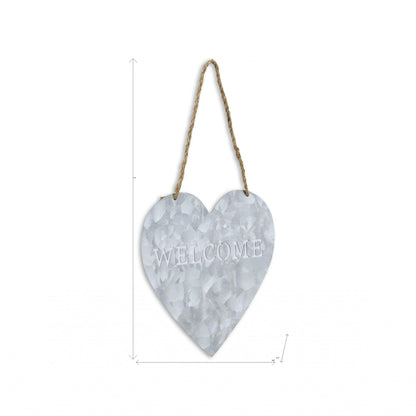 Welcome Gray Galvanized Metal Wall Art