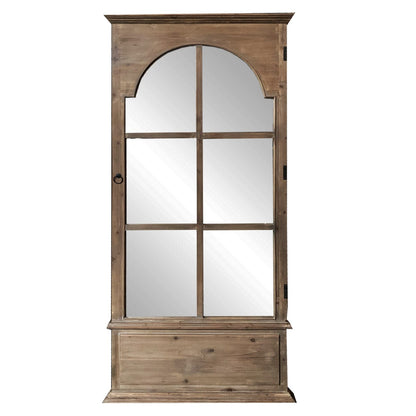 Rectangular Rustic Door Design Leaning Mirror With Door Hinge