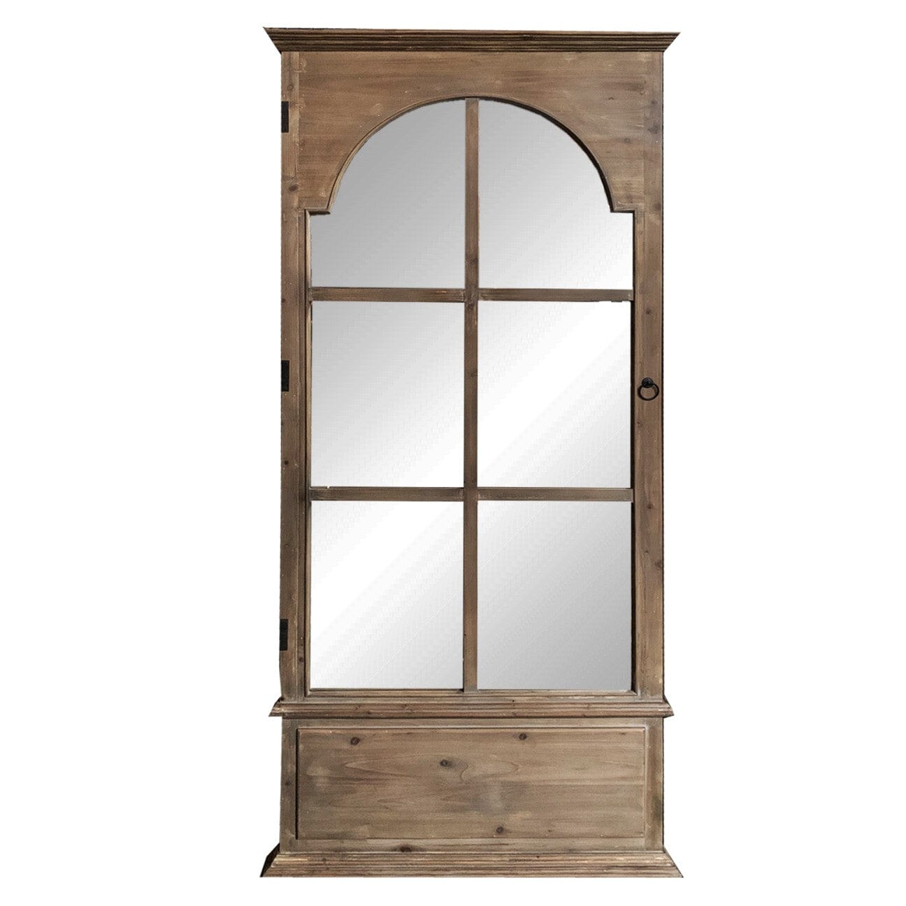 Rectangular Rustic Door Design Leaning Mirror With Door Hinge