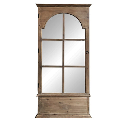 Rectangular Rustic Door Design Leaning Mirror With Door Hinge