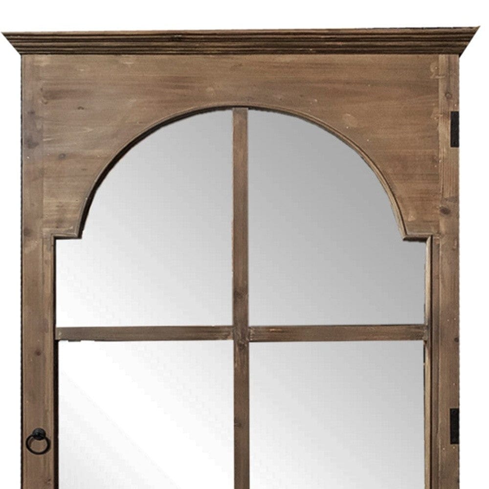 Rectangular Rustic Door Design Leaning Mirror With Door Hinge