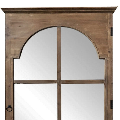 Rectangular Rustic Door Design Leaning Mirror With Door Hinge