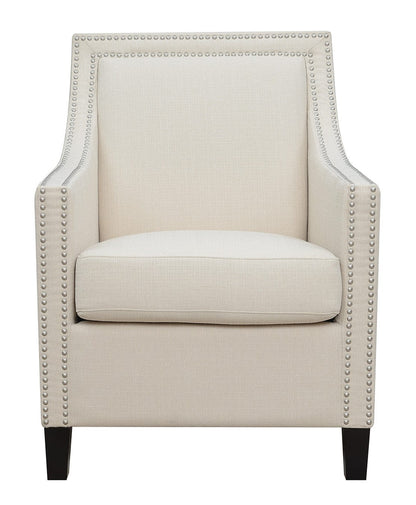 Beige Upholstered Accent Chair