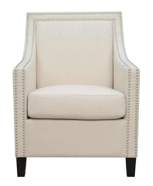 Beige Upholstered Accent Chair
