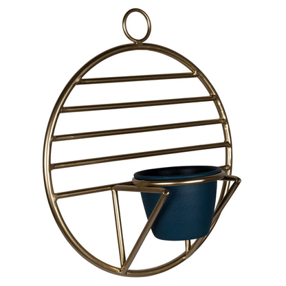 Set Of 2 Gold Circular Wall Planters