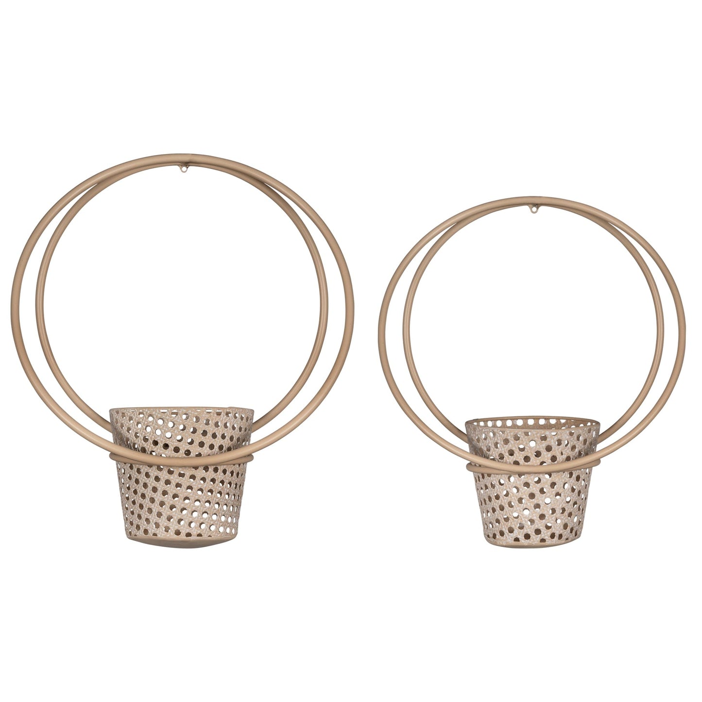 Set Of 2 Metallic Cane Wall Planters