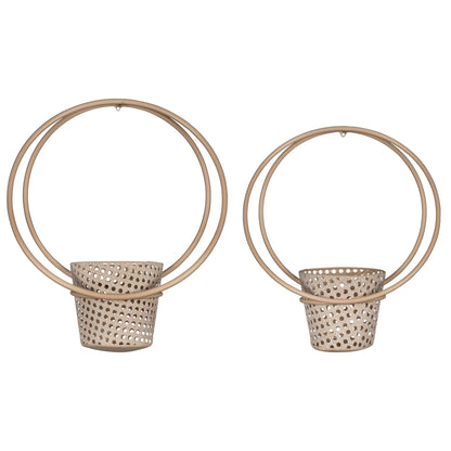 Set Of 2 Metallic Cane Wall Planters