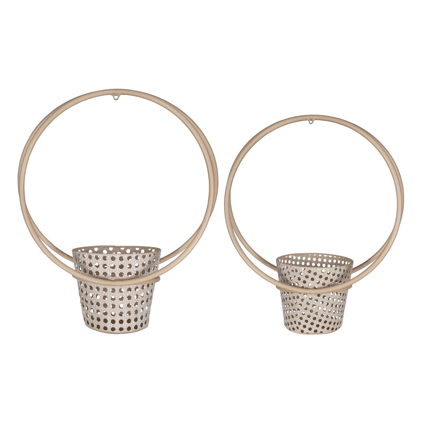 Set Of 2 Metallic Cane Wall Planters