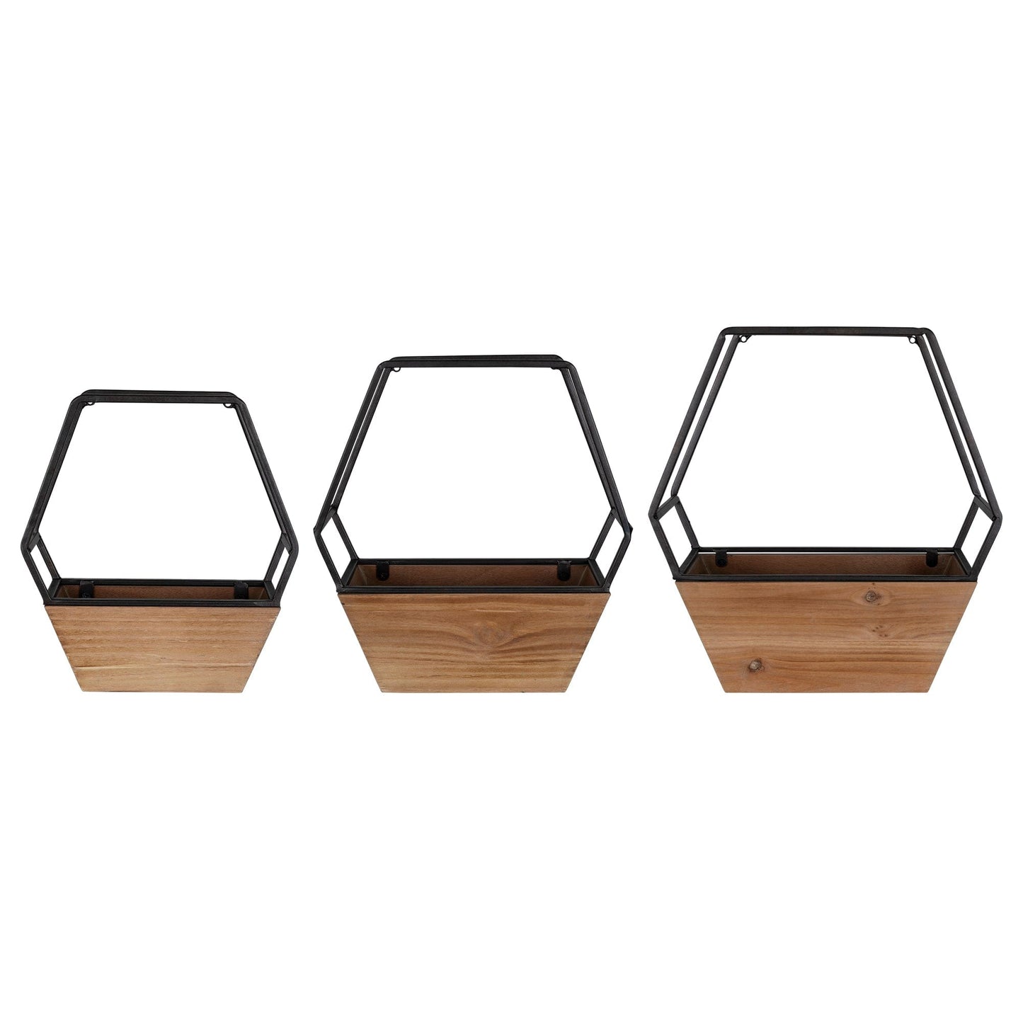 Set Of 3 Boho Cool Hexagon Wall Planters