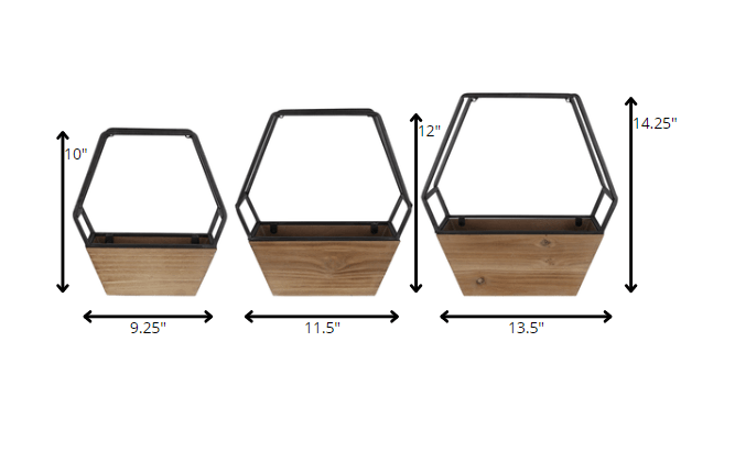 Set Of 3 Boho Cool Hexagon Wall Planters