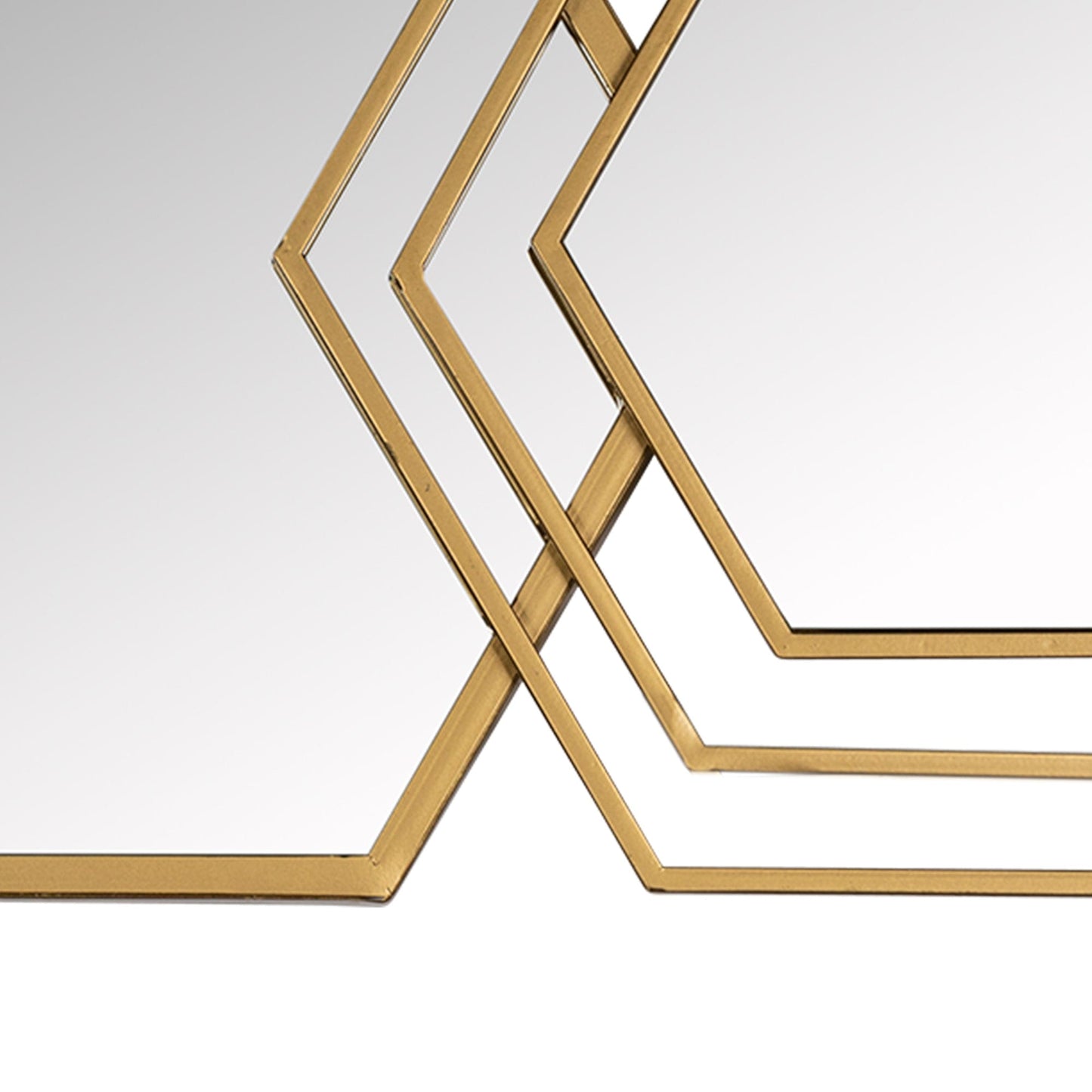 Gold Hexagon Trio Modern Wall Mirror