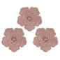 Set Of 3 Metallic Mauve Flowers Wall Decor