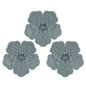 Set Of 3 Blue Metal Flowers Wall Decor