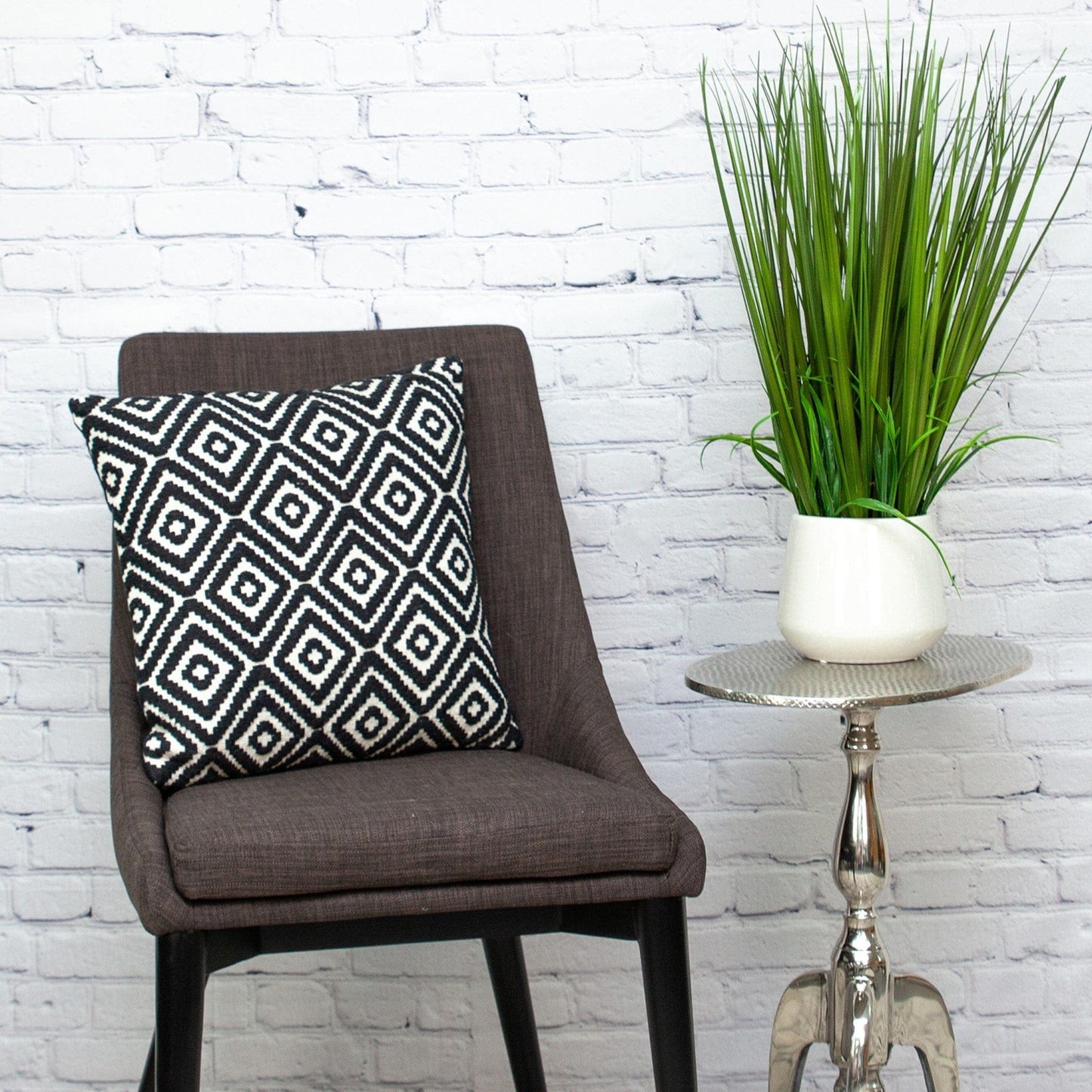 Ebony And Ivory Diamonds Throw Pillow