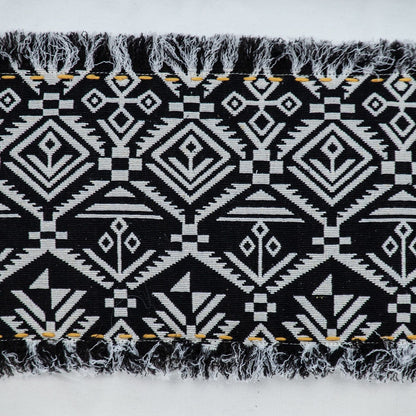 Black And White Patched Throw Pillow