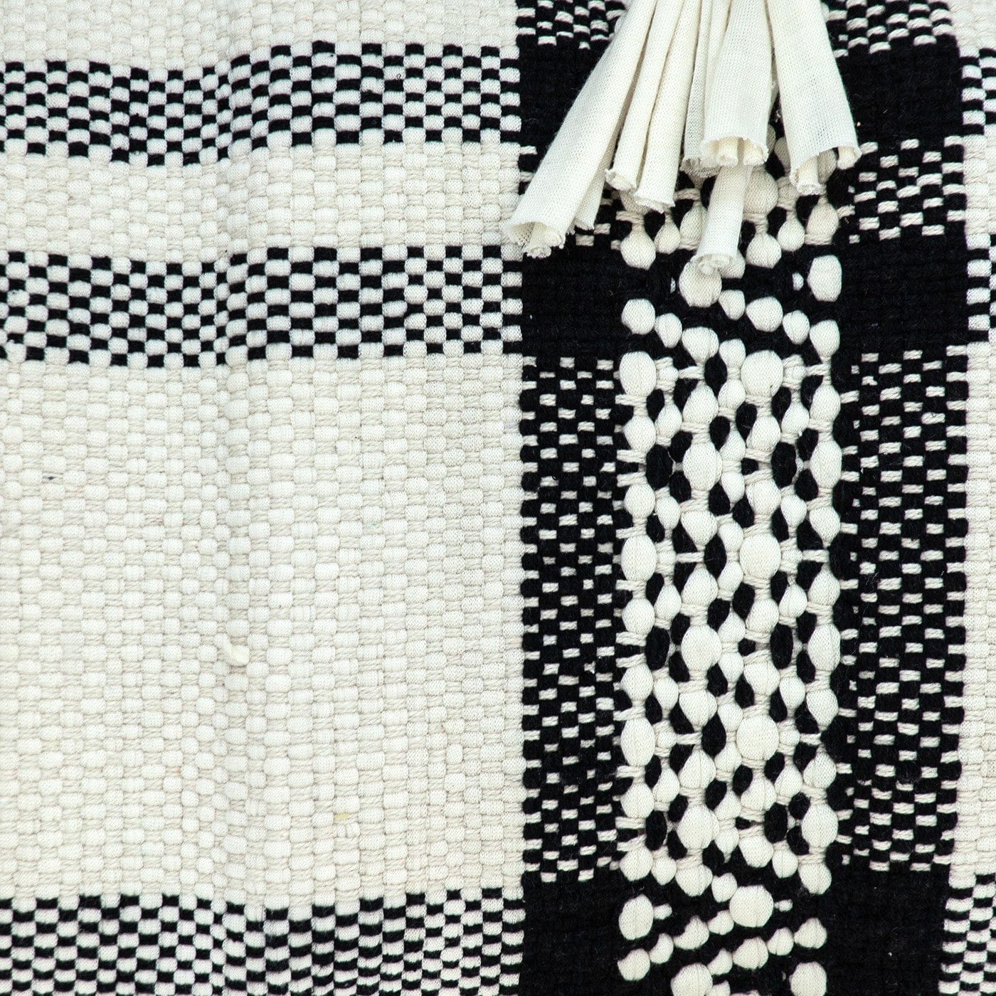 Black And White Geo Long Lumbar Throw Pillow