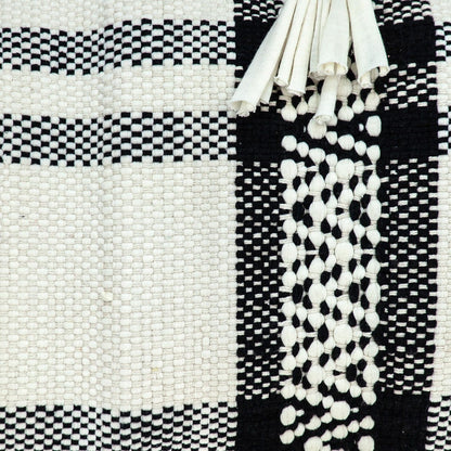 Black And White Geo Long Lumbar Throw Pillow